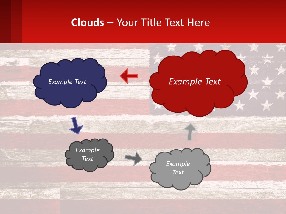 An American Flag On A Wooden Wall With A Red Frame PowerPoint Template