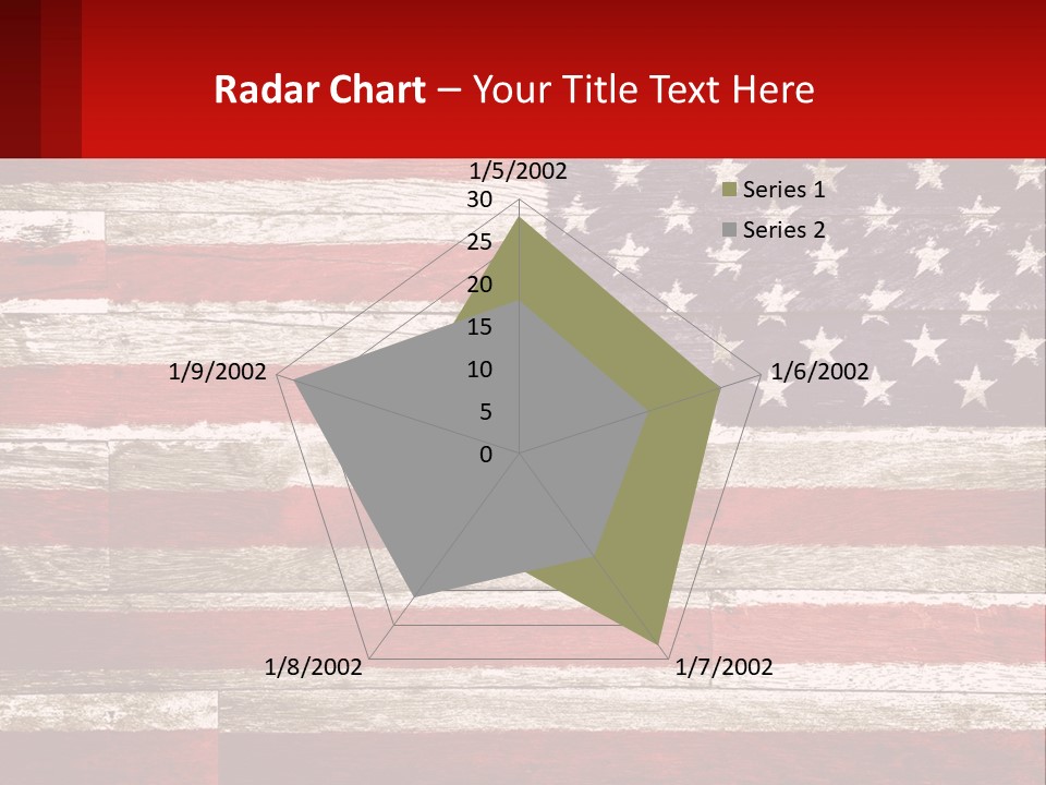 An American Flag On A Wooden Wall With A Red Frame PowerPoint Template