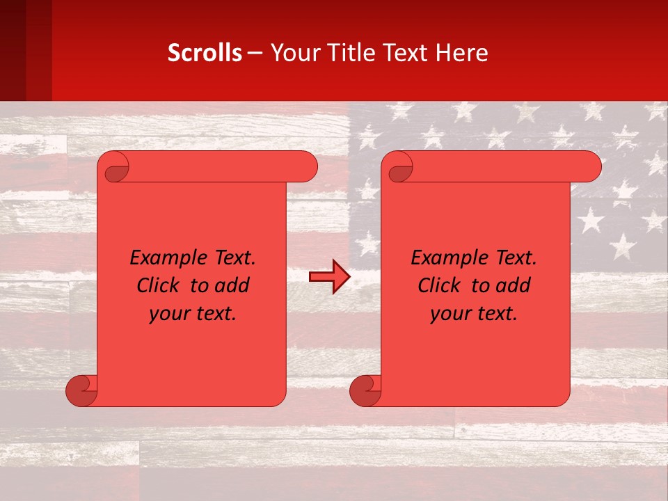 An American Flag On A Wooden Wall With A Red Frame PowerPoint Template