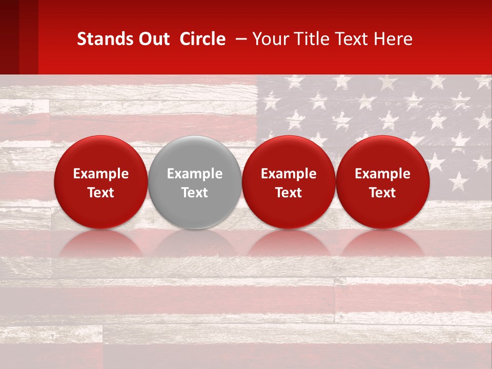 An American Flag On A Wooden Wall With A Red Frame PowerPoint Template