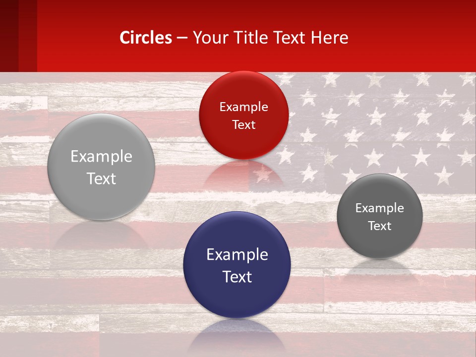An American Flag On A Wooden Wall With A Red Frame PowerPoint Template