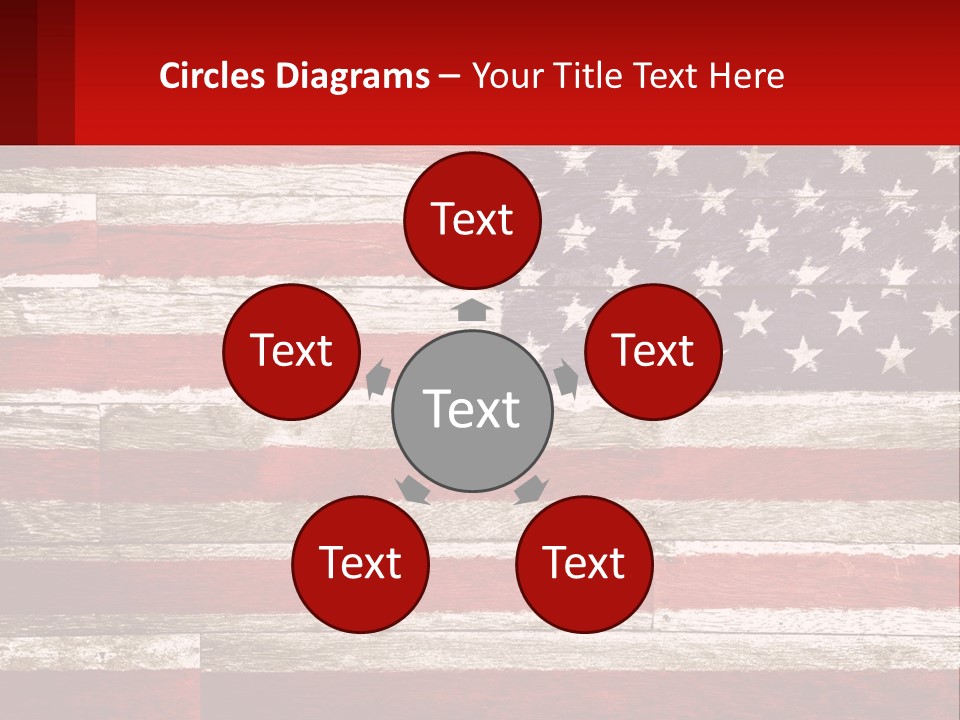 An American Flag On A Wooden Wall With A Red Frame PowerPoint Template