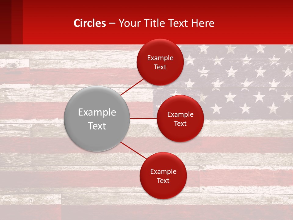 An American Flag On A Wooden Wall With A Red Frame PowerPoint Template