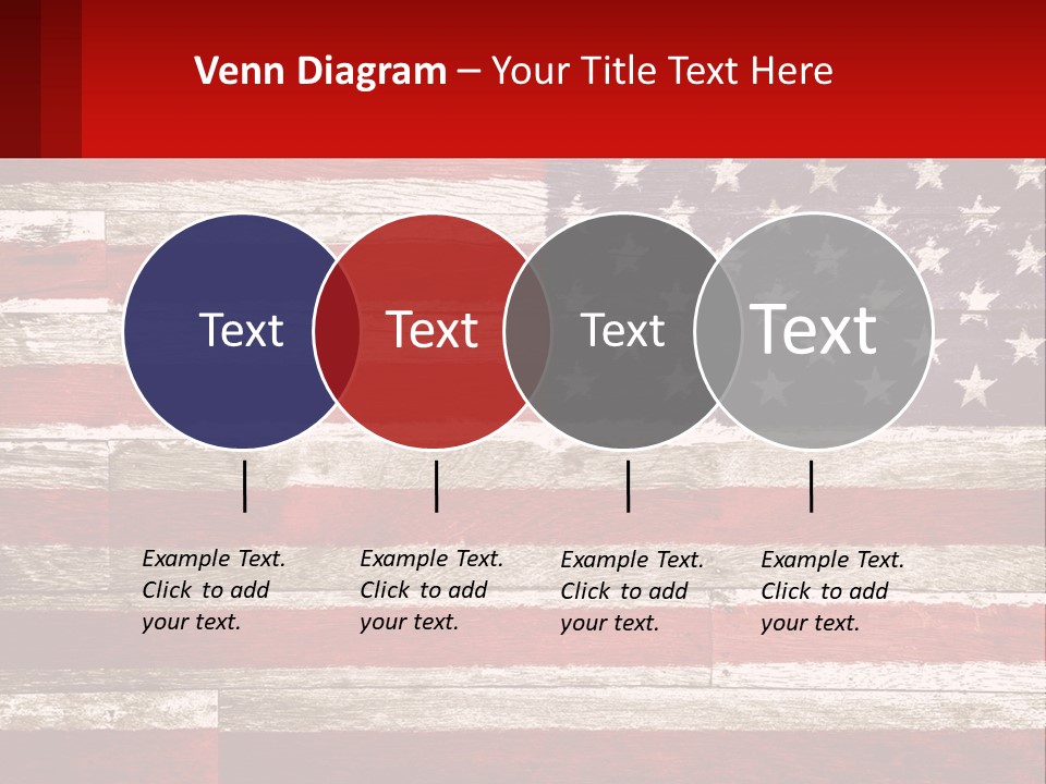An American Flag On A Wooden Wall With A Red Frame PowerPoint Template