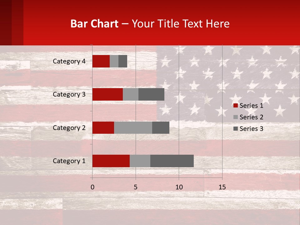 An American Flag On A Wooden Wall With A Red Frame PowerPoint Template