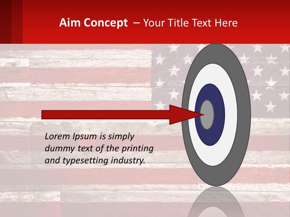 An American Flag On A Wooden Wall With A Red Frame PowerPoint Template