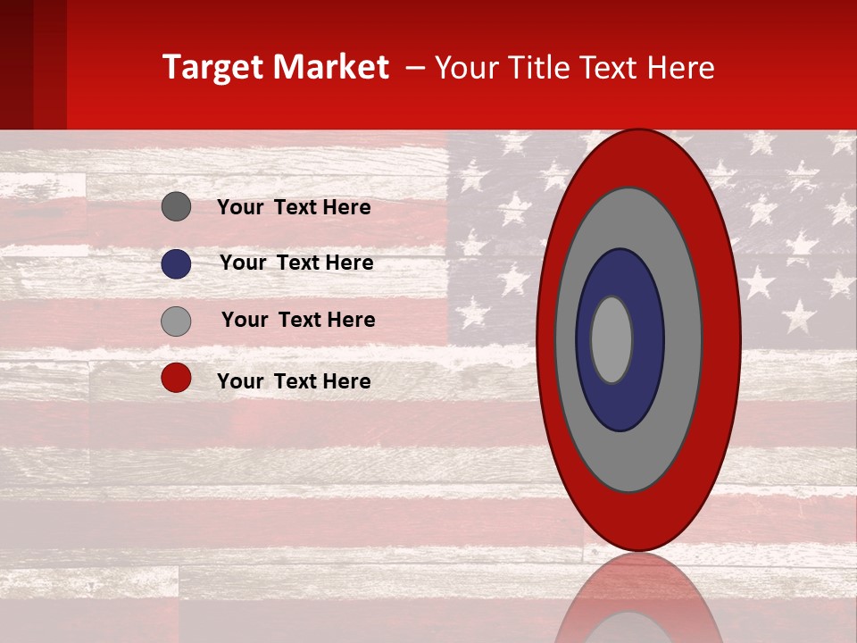 An American Flag On A Wooden Wall With A Red Frame PowerPoint Template