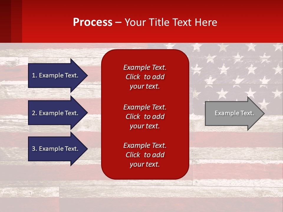 An American Flag On A Wooden Wall With A Red Frame PowerPoint Template