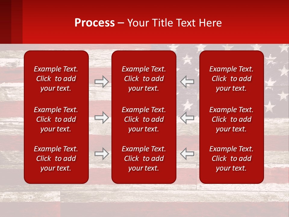 An American Flag On A Wooden Wall With A Red Frame PowerPoint Template