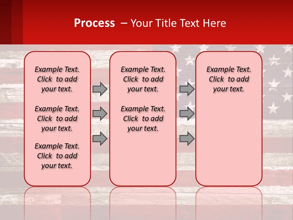 An American Flag On A Wooden Wall With A Red Frame PowerPoint Template