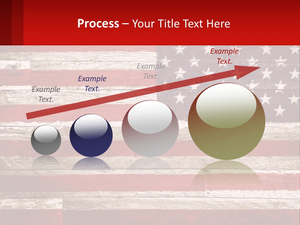 An American Flag On A Wooden Wall With A Red Frame PowerPoint Template