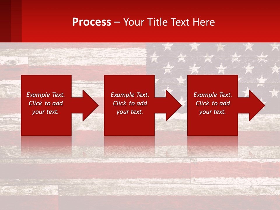 An American Flag On A Wooden Wall With A Red Frame PowerPoint Template