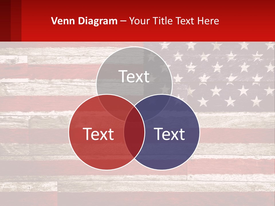 An American Flag On A Wooden Wall With A Red Frame PowerPoint Template