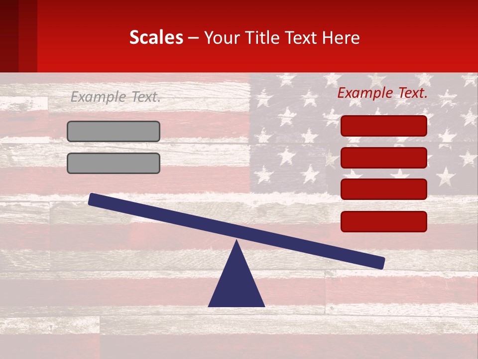 An American Flag On A Wooden Wall With A Red Frame PowerPoint Template