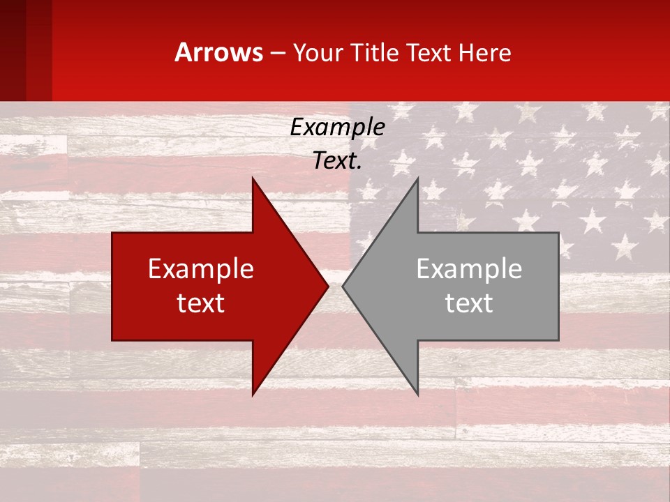 An American Flag On A Wooden Wall With A Red Frame PowerPoint Template