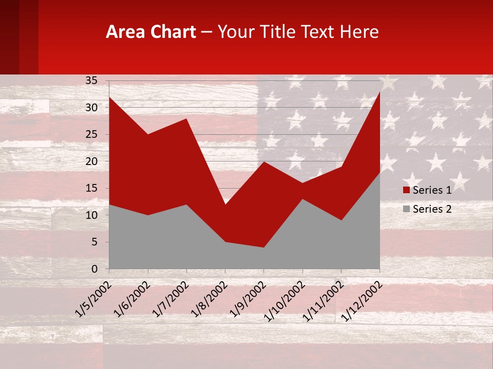 An American Flag On A Wooden Wall With A Red Frame PowerPoint Template