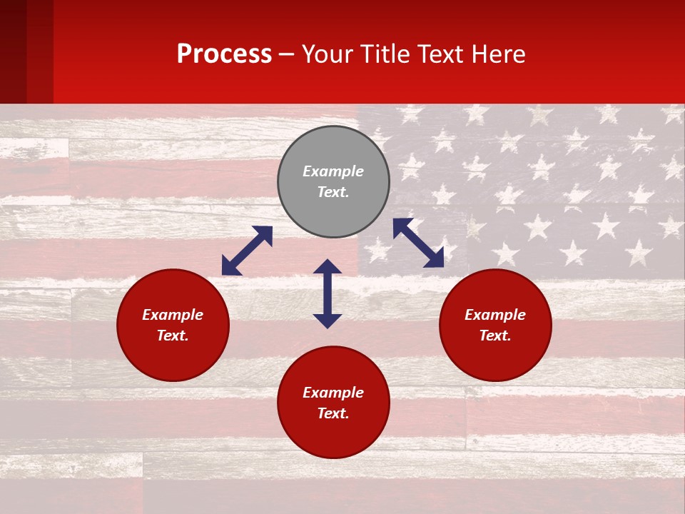An American Flag On A Wooden Wall With A Red Frame PowerPoint Template