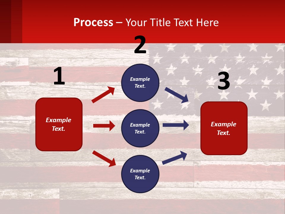An American Flag On A Wooden Wall With A Red Frame PowerPoint Template