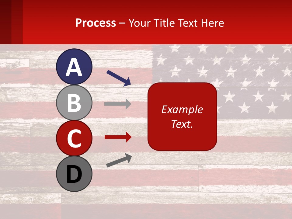 An American Flag On A Wooden Wall With A Red Frame PowerPoint Template