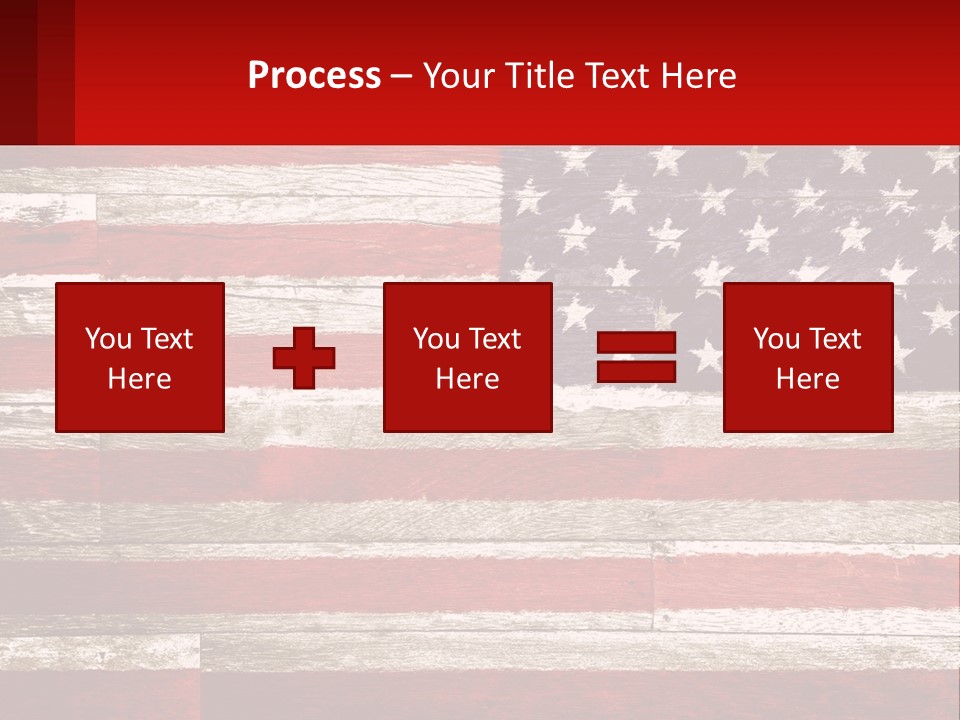 An American Flag On A Wooden Wall With A Red Frame PowerPoint Template