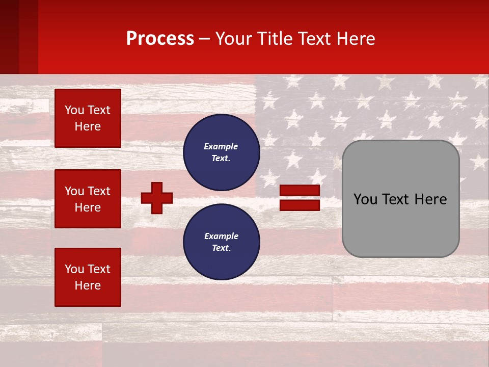 An American Flag On A Wooden Wall With A Red Frame PowerPoint Template