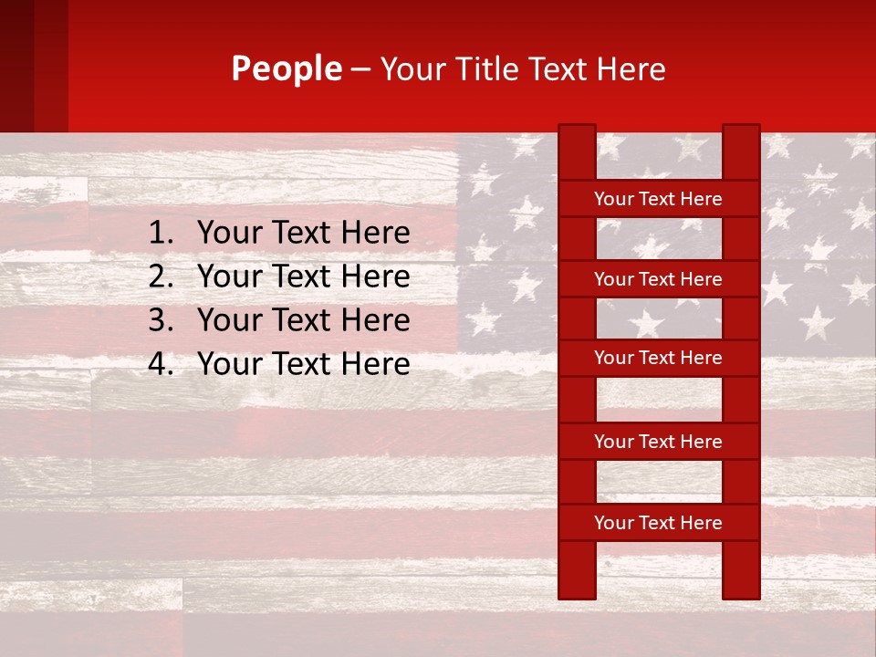 An American Flag On A Wooden Wall With A Red Frame PowerPoint Template