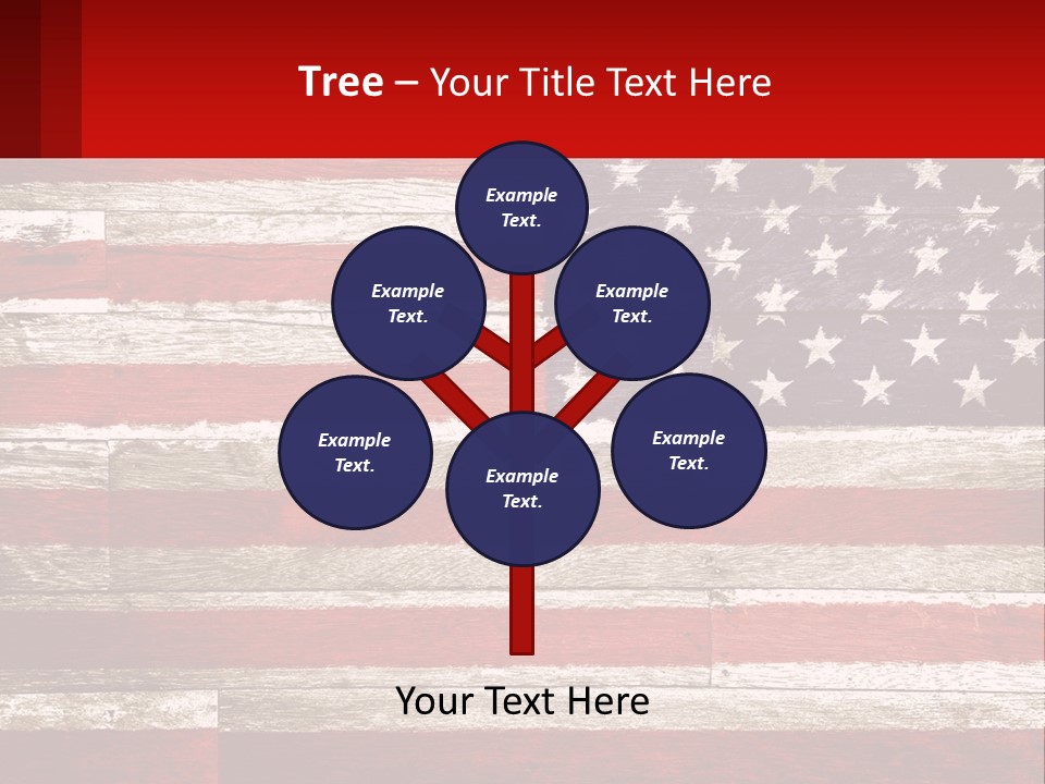An American Flag On A Wooden Wall With A Red Frame PowerPoint Template