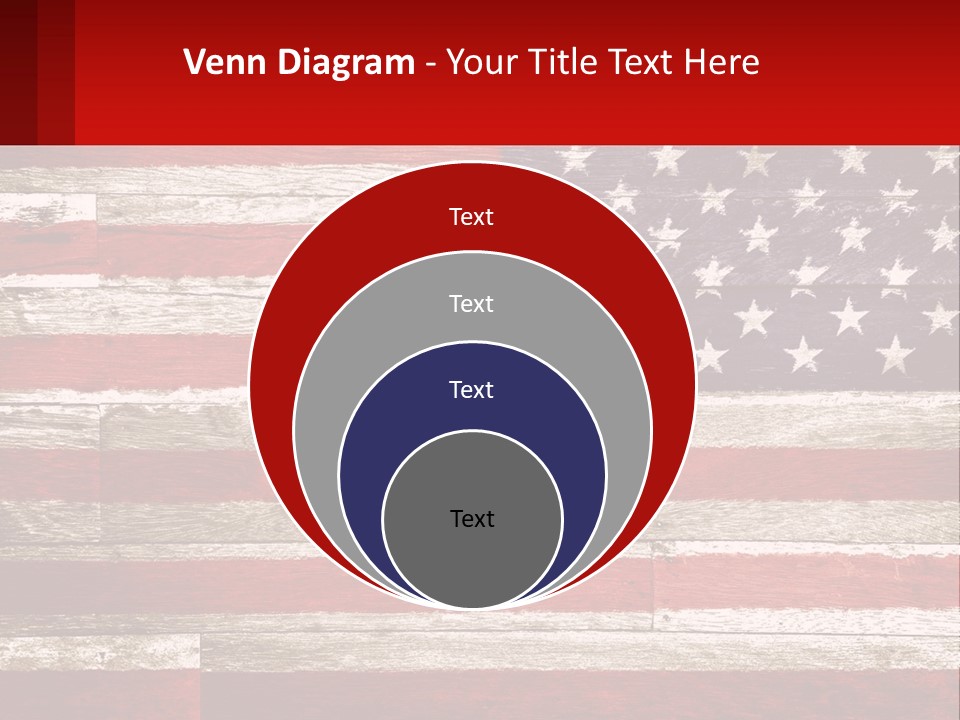 An American Flag On A Wooden Wall With A Red Frame PowerPoint Template