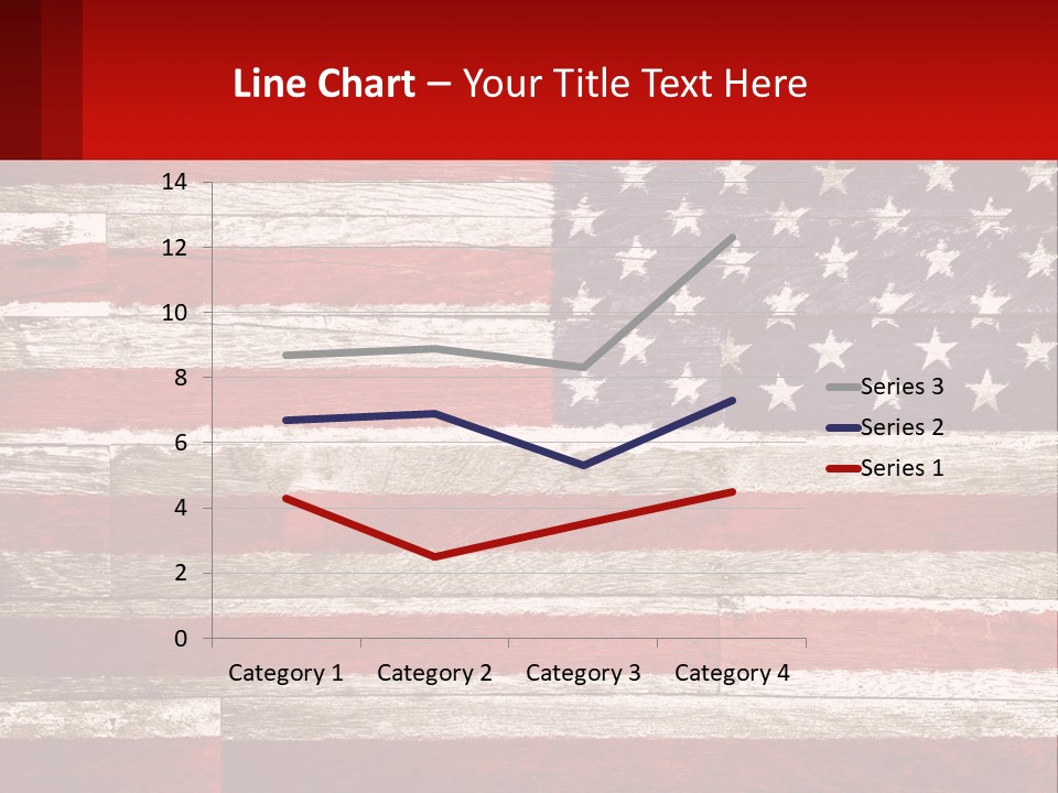 An American Flag On A Wooden Wall With A Red Frame PowerPoint Template