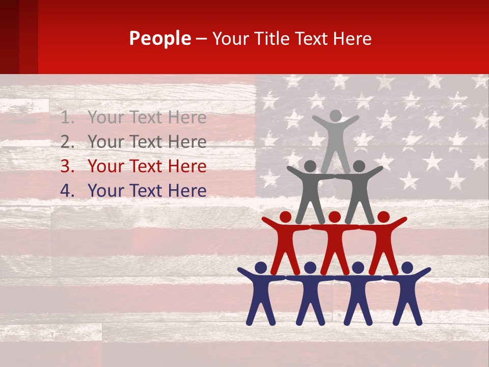 An American Flag On A Wooden Wall With A Red Frame PowerPoint Template