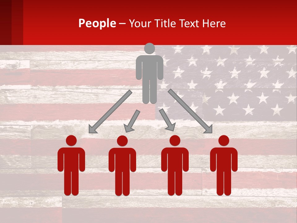 An American Flag On A Wooden Wall With A Red Frame PowerPoint Template