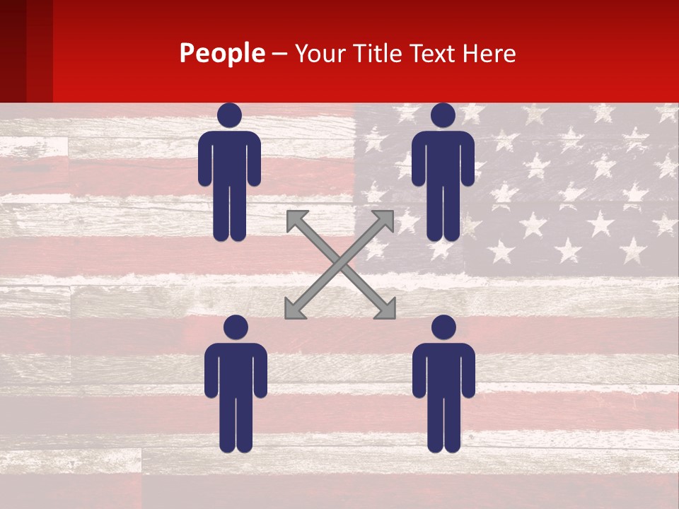 An American Flag On A Wooden Wall With A Red Frame PowerPoint Template