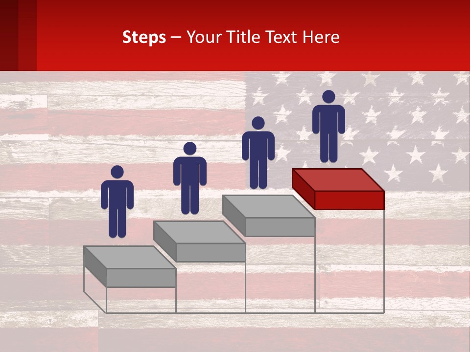 An American Flag On A Wooden Wall With A Red Frame PowerPoint Template