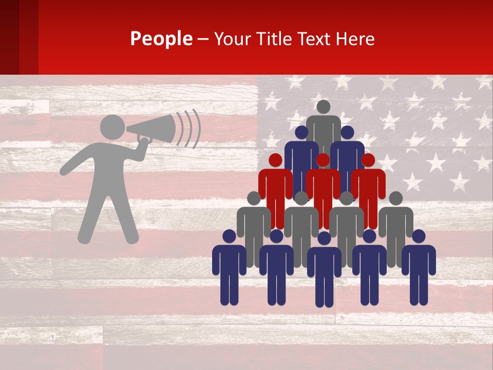 An American Flag On A Wooden Wall With A Red Frame PowerPoint Template
