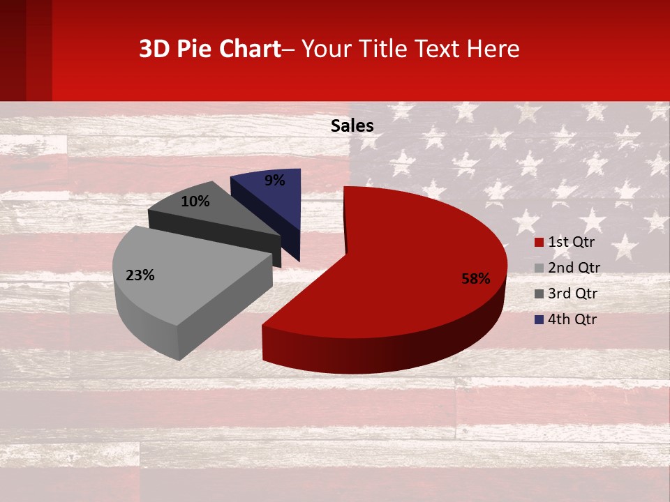 An American Flag On A Wooden Wall With A Red Frame PowerPoint Template