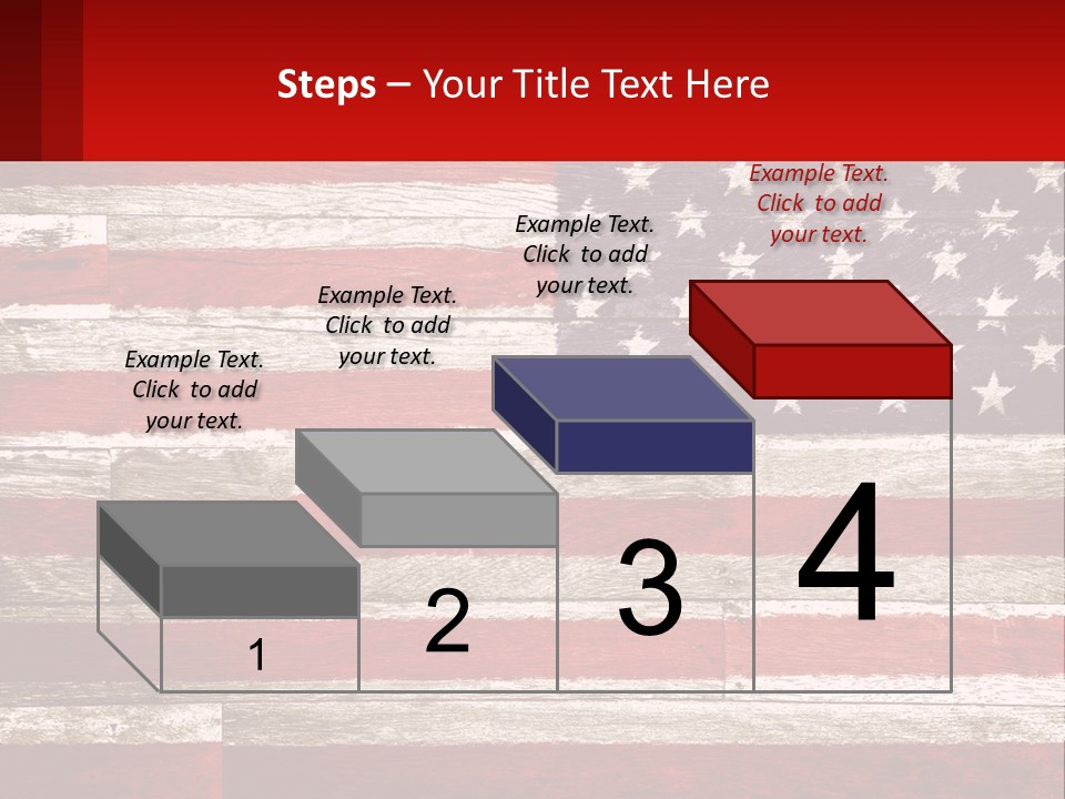 An American Flag On A Wooden Wall With A Red Frame PowerPoint Template