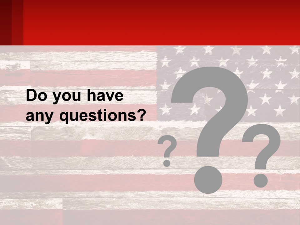 An American Flag On A Wooden Wall With A Red Frame PowerPoint Template
