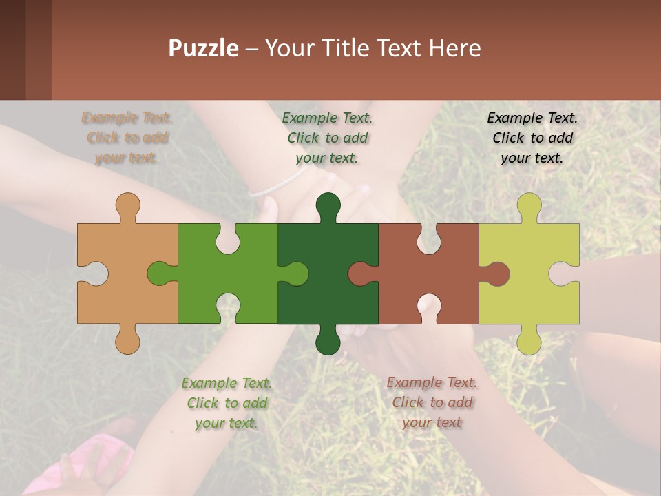 A Group Of People Putting Their Hands Together PowerPoint Template