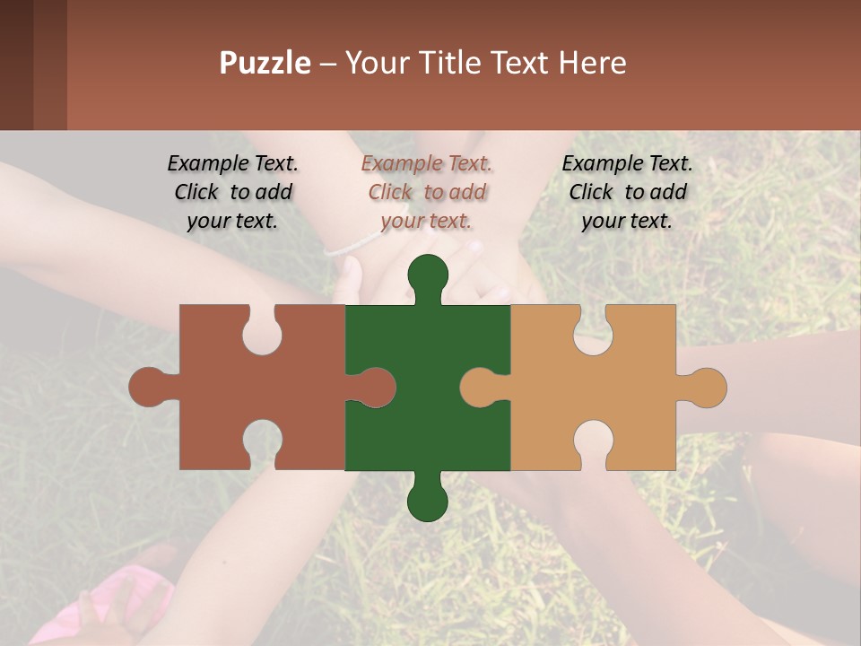 A Group Of People Putting Their Hands Together PowerPoint Template