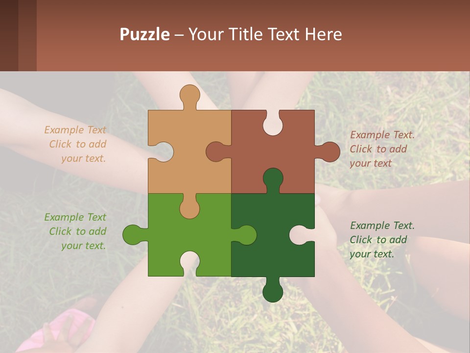 A Group Of People Putting Their Hands Together PowerPoint Template