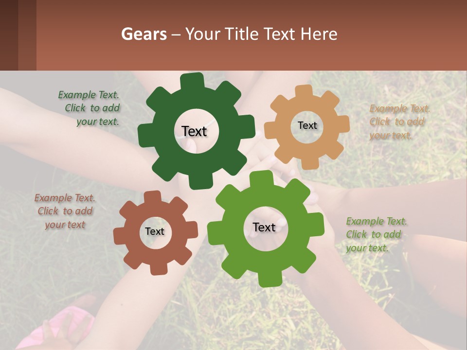 A Group Of People Putting Their Hands Together PowerPoint Template