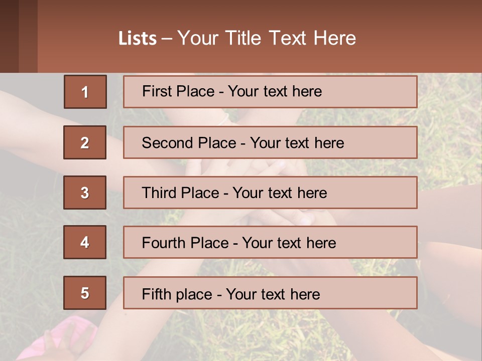 A Group Of People Putting Their Hands Together PowerPoint Template