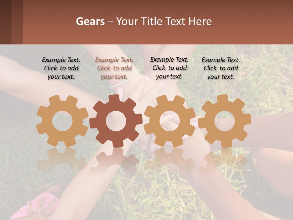 A Group Of People Putting Their Hands Together PowerPoint Template