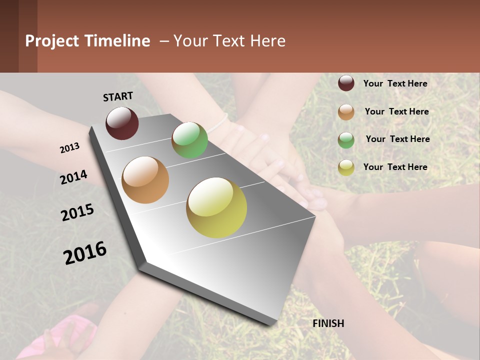 A Group Of People Putting Their Hands Together PowerPoint Template