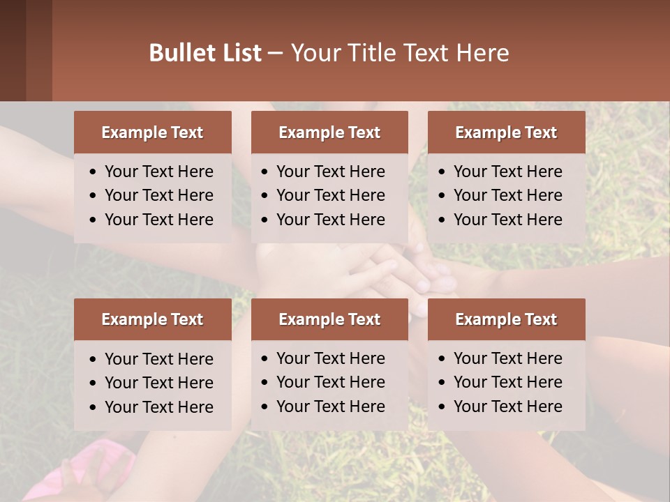 A Group Of People Putting Their Hands Together PowerPoint Template