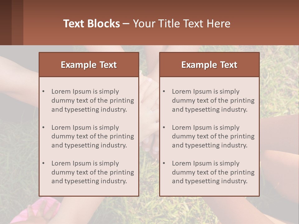 A Group Of People Putting Their Hands Together PowerPoint Template