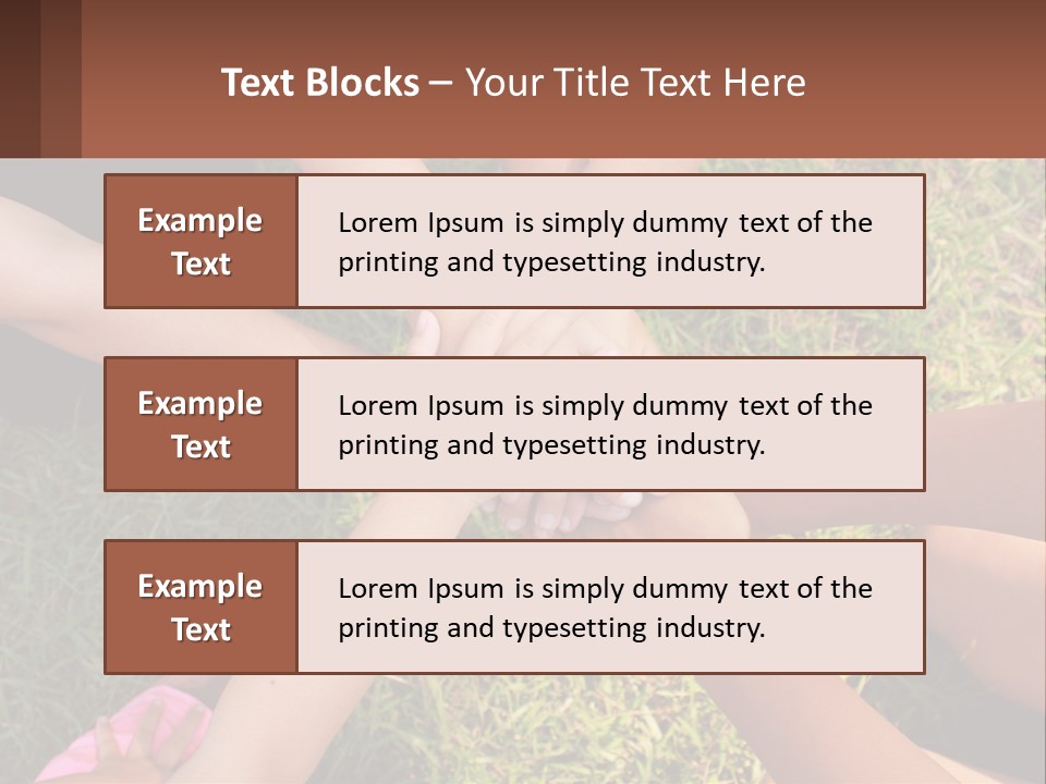 A Group Of People Putting Their Hands Together PowerPoint Template