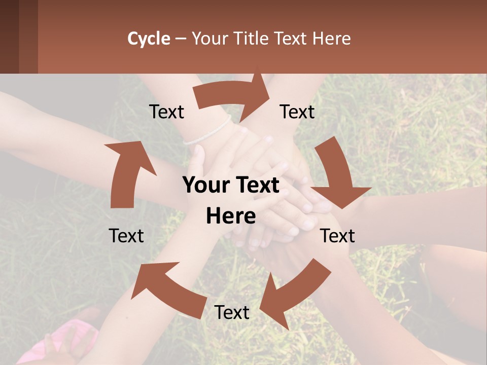 A Group Of People Putting Their Hands Together PowerPoint Template