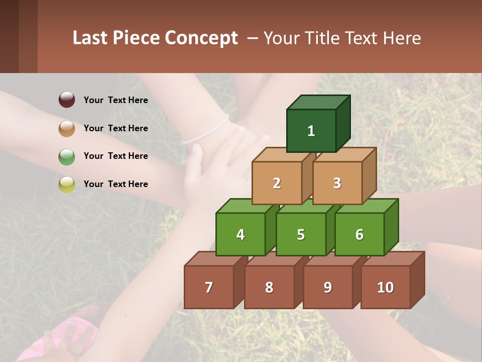A Group Of People Putting Their Hands Together PowerPoint Template