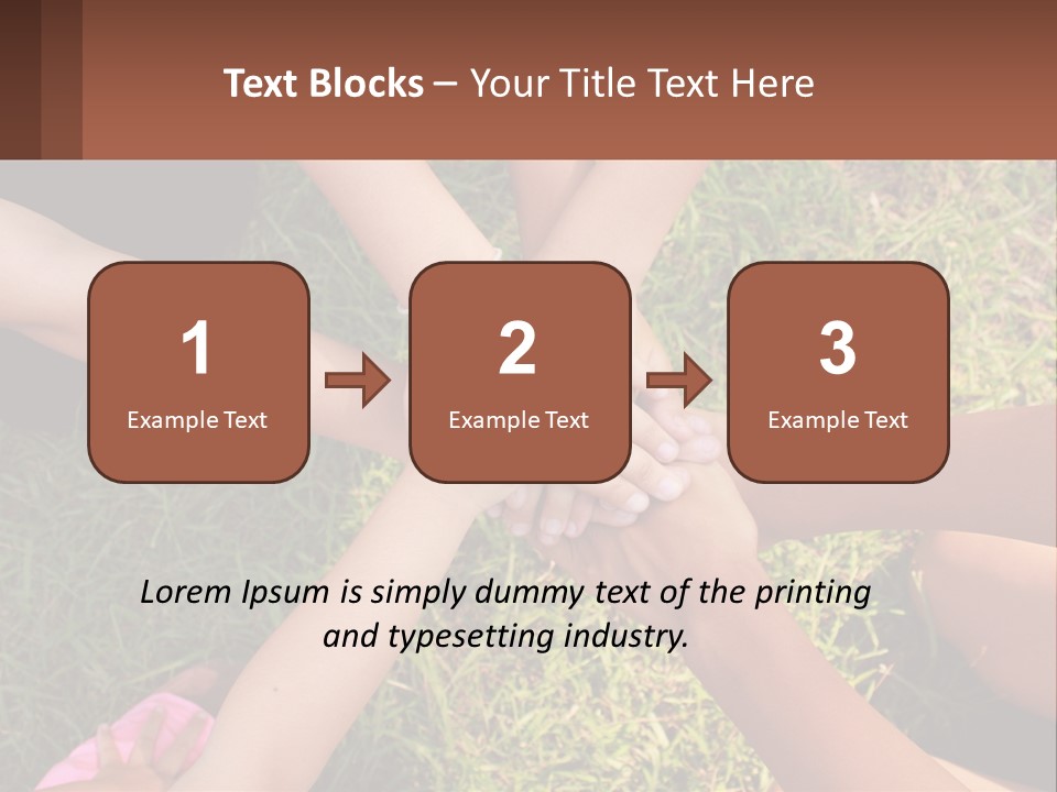A Group Of People Putting Their Hands Together PowerPoint Template